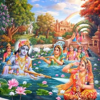 krishna-playing-holi-with-radha-and-gopiyan