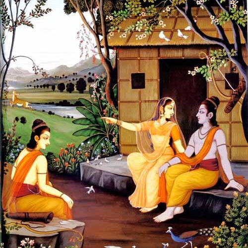 Golden-deer-at forest