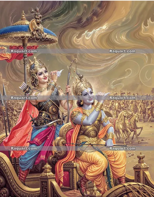 Mahabarar-war Krishna and Arjun