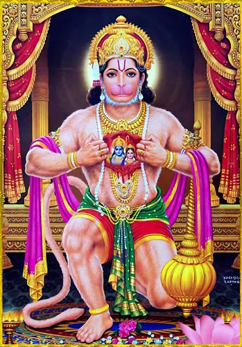 Hanuman Opening His Heart to Reveal Lord Rama