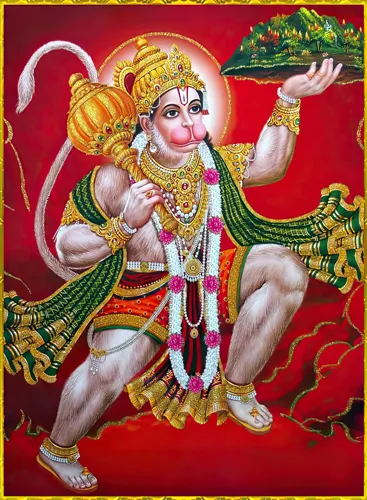 Hanuman ji photos with mountain
