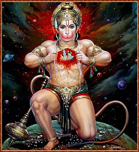 Hanuman with Lord Rama in His Heart