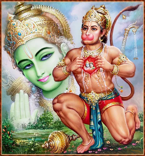 Hanuman’s Heart Filled with Lord Rama and Sita