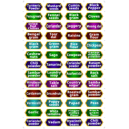 Kitchen Label Stickers